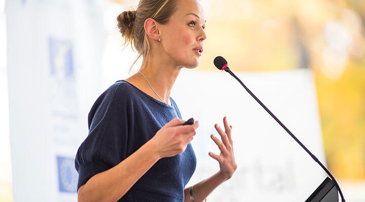 Woman giving speech